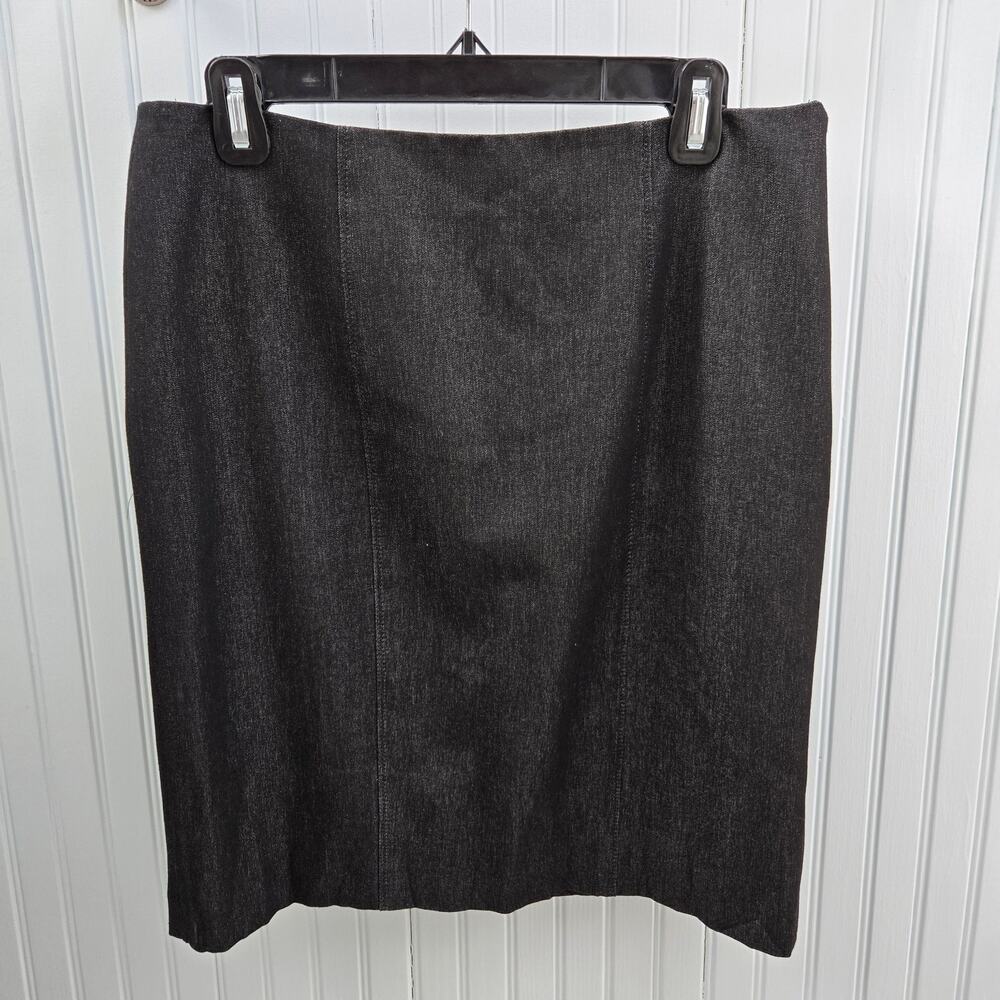 Adrienne Vittadini Dark Grey Lightweight Stretch Pencil Skirt